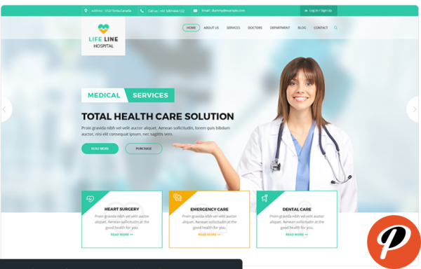 Life Line Hospital and Health Website Template 1