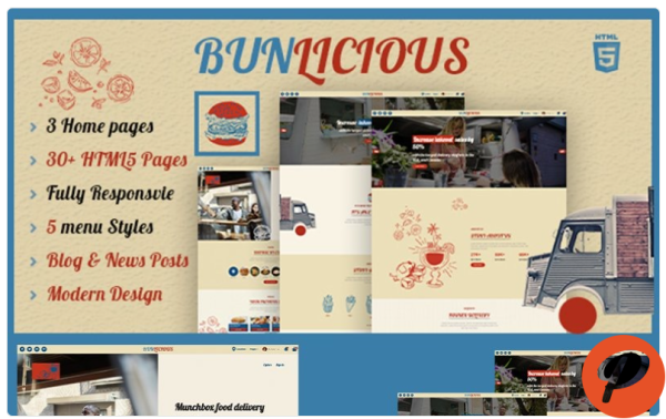 Bunlicious Food truck and Restaurant HTML 5 Website Template