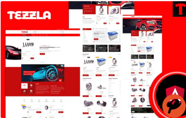 Tezzla Automobile Car accessories Shop Angular Website Template