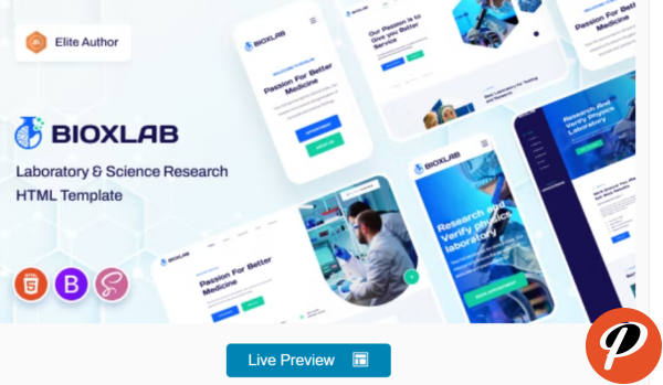 Bioxlab Laboratory Science Research HTML5 Template RTL