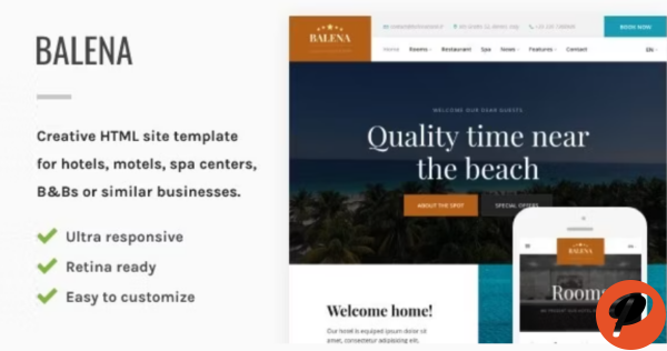 Balena Hotel HTML Site Template