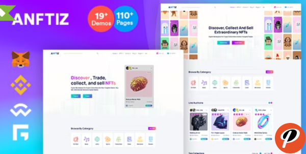 Anftiz NFT Marketplace and Landing page Template