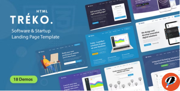Treko Startup and Software Landing Page template