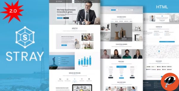 Stray Business Landing Page HTML Template with RTL