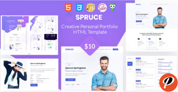 Spruce Personal Portfolio and vCard Template