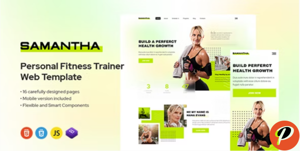 Samantha Personal Trainer Fitness Template