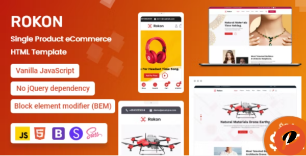 Rokon Single Product eCommerce HTML Template