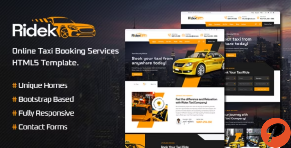 Ridek Online Taxi Booking Service HTML5 Template