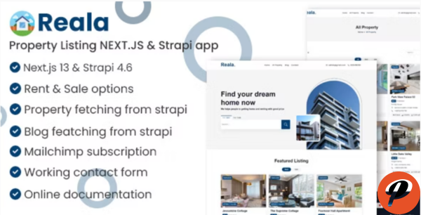 Reala Property Listing NEXT.JS Strapi app