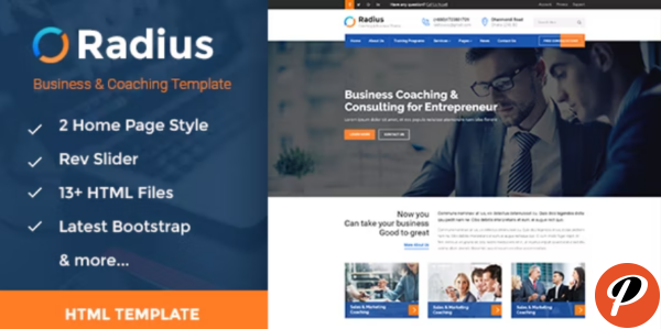 Radius Training Coaching Consulting Business HTML Template
