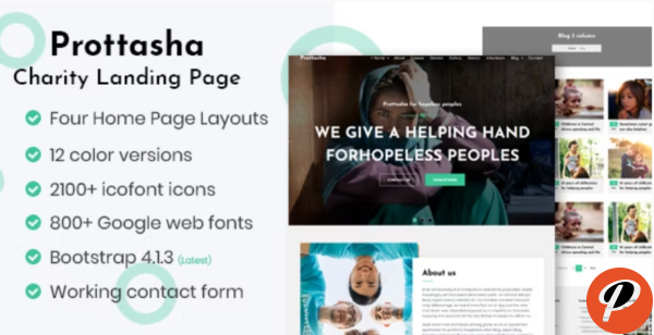 Prottasha Bootstrap Charity Landing Page