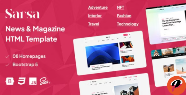Sarsa News Magazine HTML Template