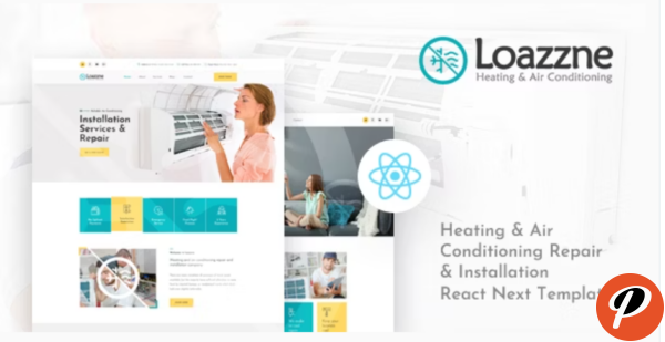 Loazzne React Next Heating Air Conditioning Services Template