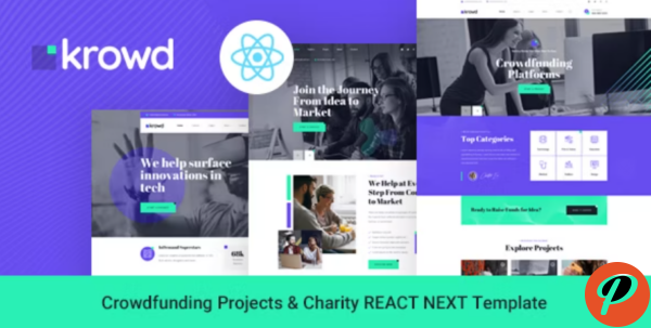 Krowd Crowdfunding Projects Charity React Next Template