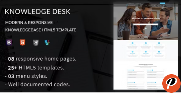 Knowledge Desk Responsive Knowledgebase HTML5 Template