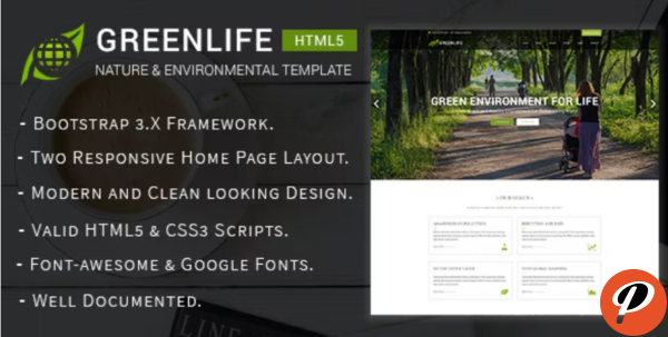 Greenlife Nature Environmental Non Profit HTML5 Template