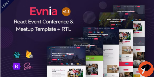 Evnia React Event Conference Meetup Template