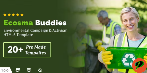 Ecosma Buddies Environmental Campaign Activism HTML5 Template