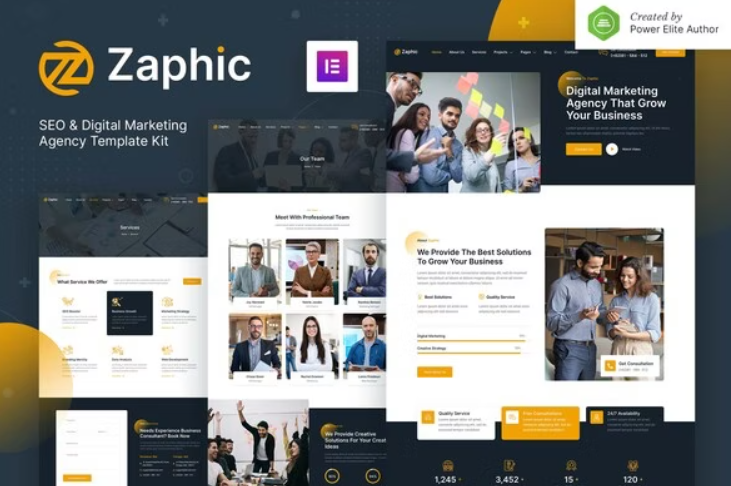 Zaphic SEO Digital Marketing Agency Elementor Template Kit