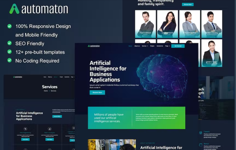 Automaton Artificial Intelligence Technology Services Elementor Template Kit