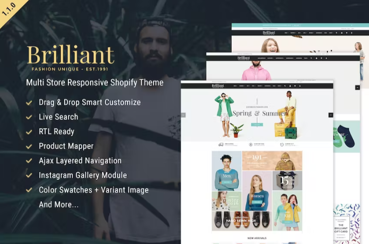 Brilliant Multi Store Responsive Shopify Theme