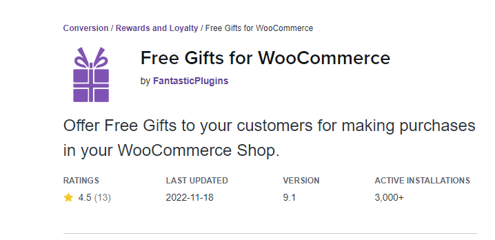 Free Gifts for WooCommerce