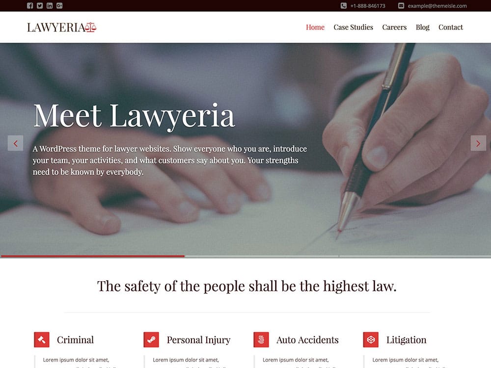 LawyeriaX theme