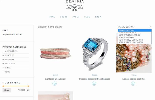 Shop Page Beatrix Teslathemes