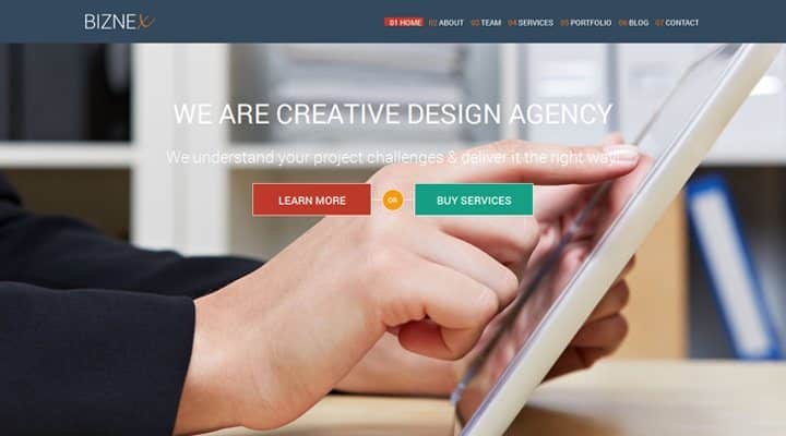 biznex business wordpress theme