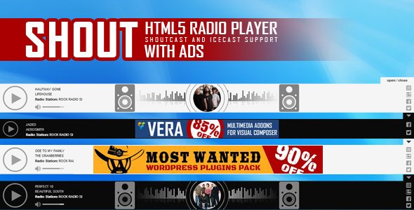 prev Shout html5 radio player with ads