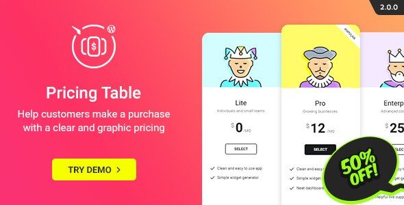 WordPress Pricing Table Plugin