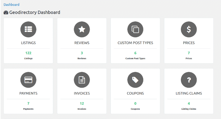 GeoDirectory Dashboard
