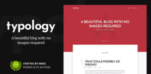 Typology Text Based Minimal WordPress Blog Theme