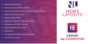 News Layouts for Elementor WordPress Plugin