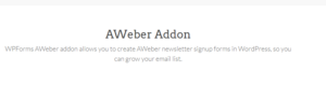 WPForms AWeber Addon