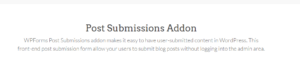 WPForms Post Submissions Addon 1