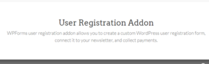 WPForms User Registration Addon