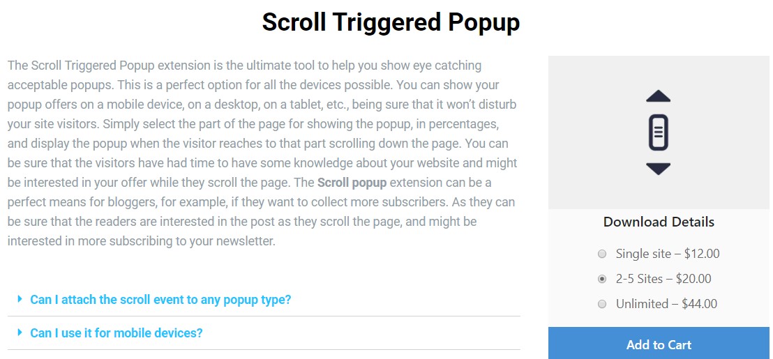 Popup Builder Scroll