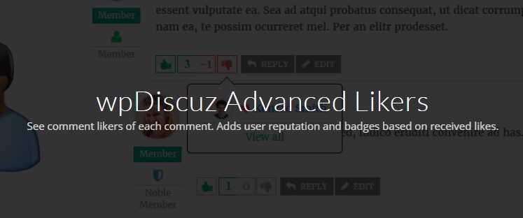 WpDiscuz – Advanced Likers