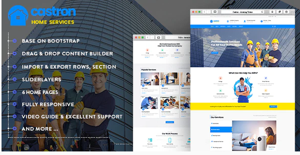 Castron Home Maintenance Repair and Improvement Services Drupal 8.8 Theme