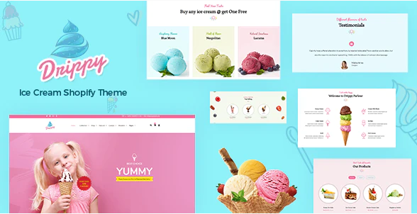 Drippy Cake Shop Ice Cream Store Shopify Theme