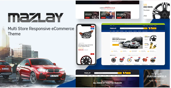 Mazlay Car Accessories OpenCart Theme Included Color Swatches