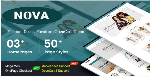 Nova Responsive Fashion Furniture OpenCart 3 Theme