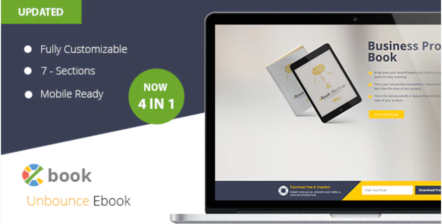 Ebook Unbounce Template