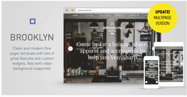 Brooklyn Clean And Modern Onepager Multipager design