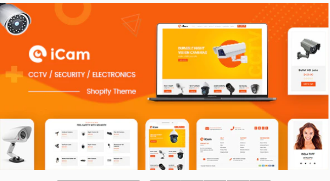 iCam CCTV Electronics Industry Shopify Theme