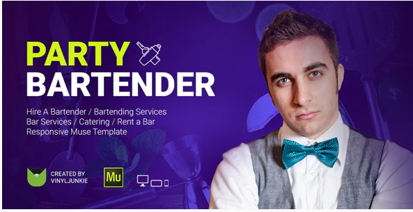 Party Bartender Bartending Services Catering Rent A Bar Responsive Muse Template