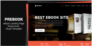 Prebook eBook Landing Page Responsive Adobe Muse Template