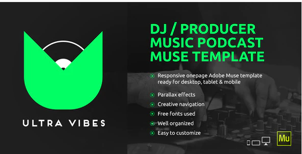 Ultra Vibes DJ Producer Podcast Muse Template