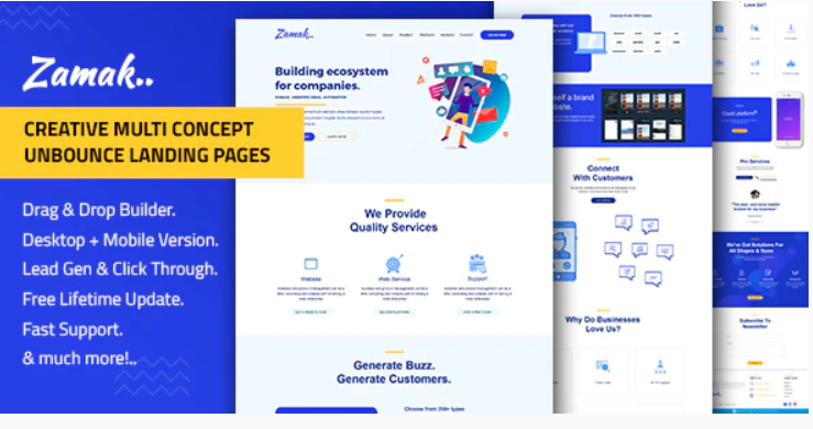 Zamak – Responsive Unbounce Landing Page Template